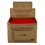 Red Household Candles 6" - Display Box of 36